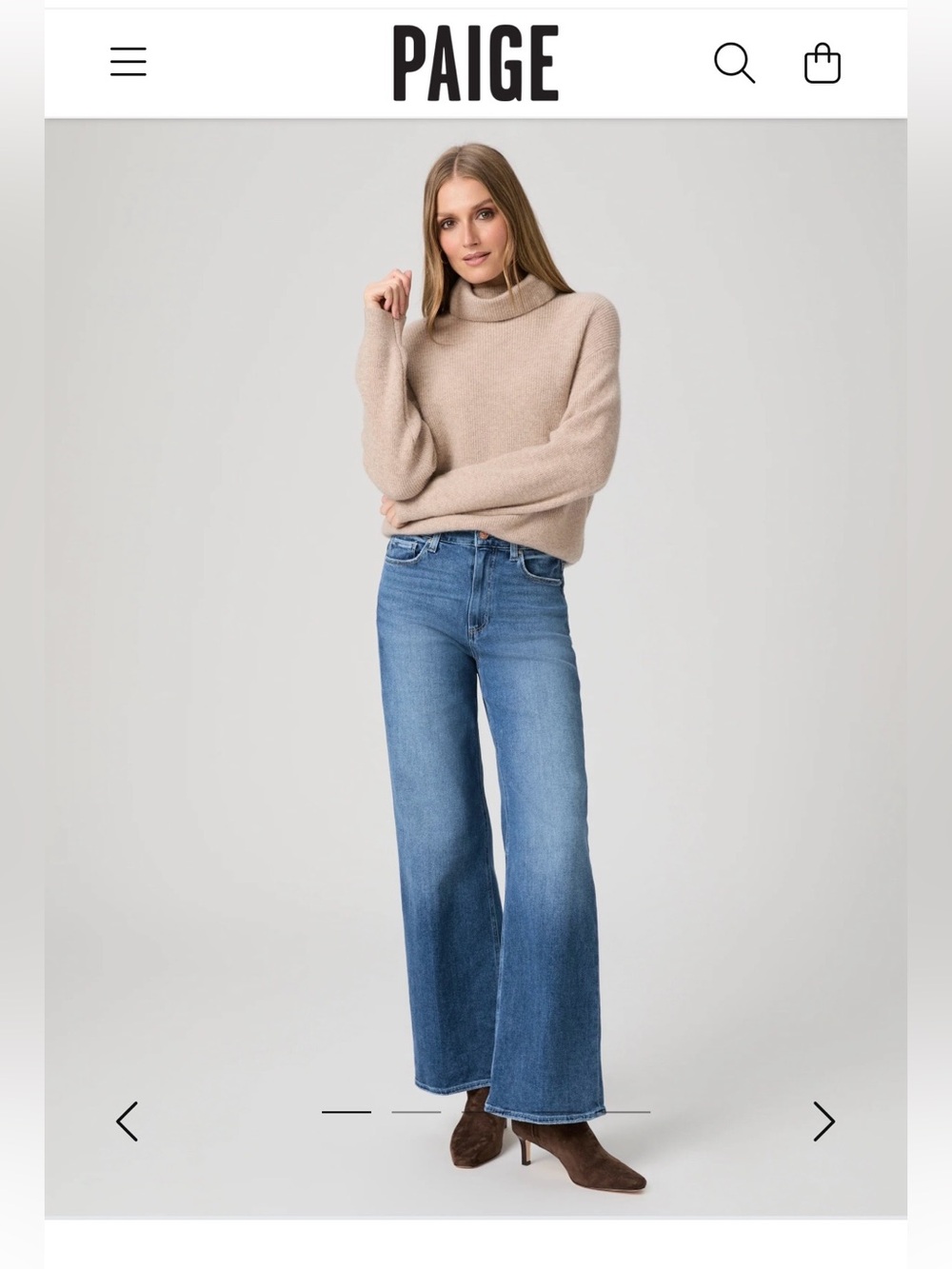 PAIGE Anessa 31" Wide Leg Jeans
